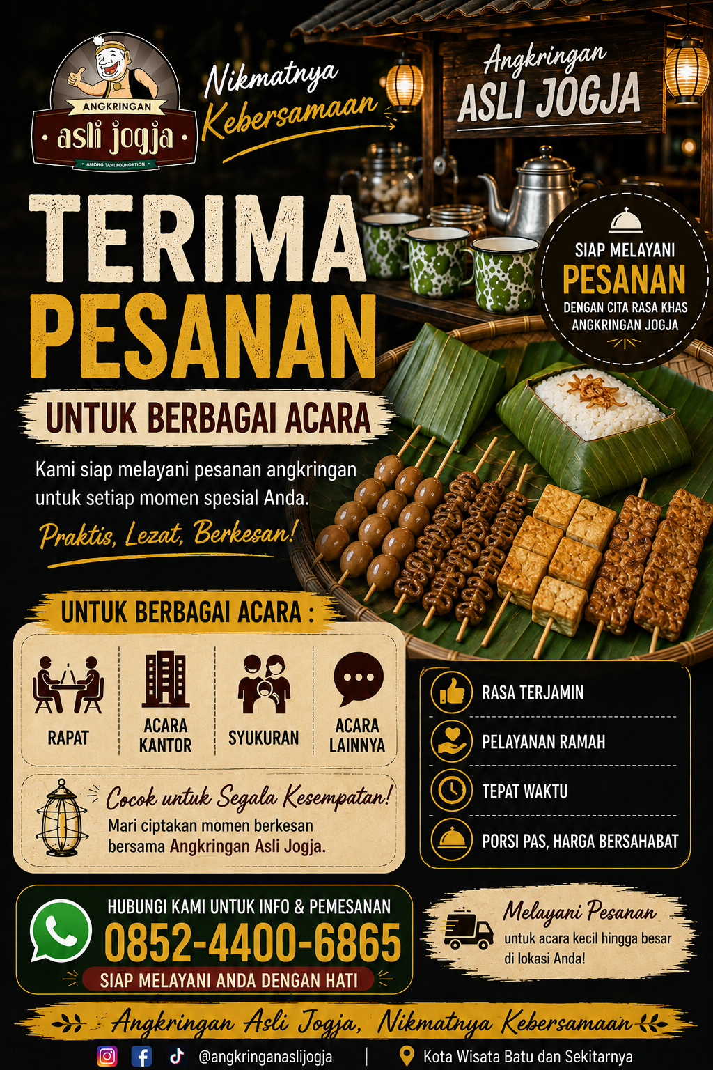 Pesanan Angkringan Asli Jogja untuk rapat, acara kantor, syukuran dan gathering
